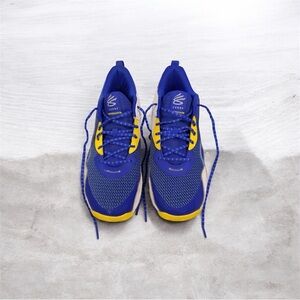 Under Armour Curry Men’s Basketball Athletic Shoe Size 11.5 Blue, Yellow & White